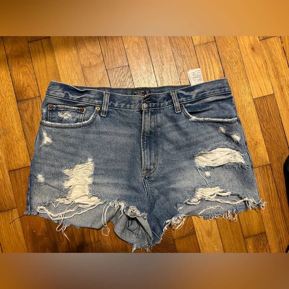 Abercrombie size 32/14, distressed jean shorts